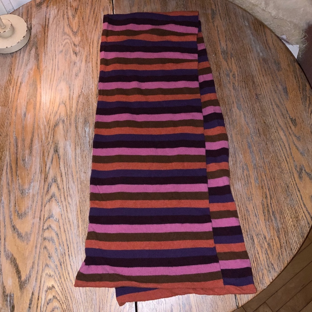 ALTEA striped scarf/double layer/80% lambswool
